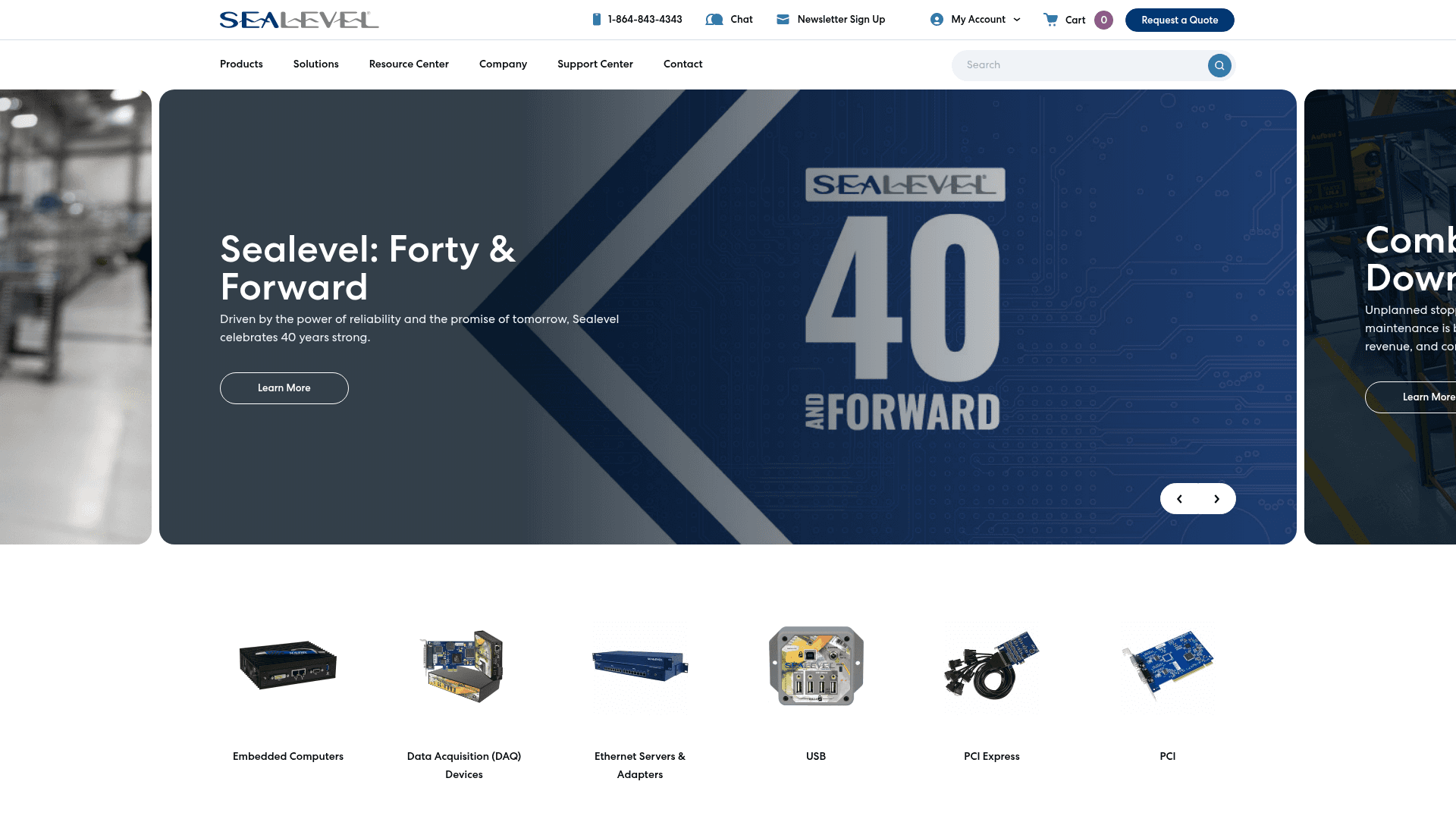 Sealevel Systems website screenshot