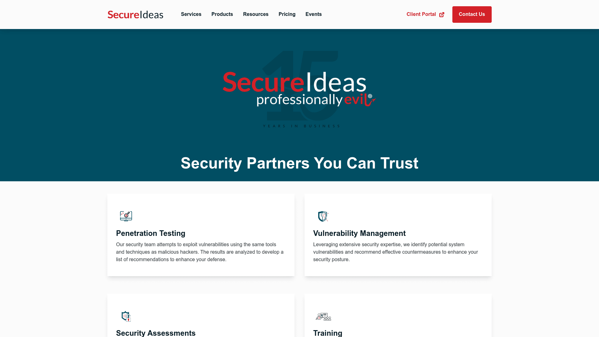 Secure Ideas website screenshot