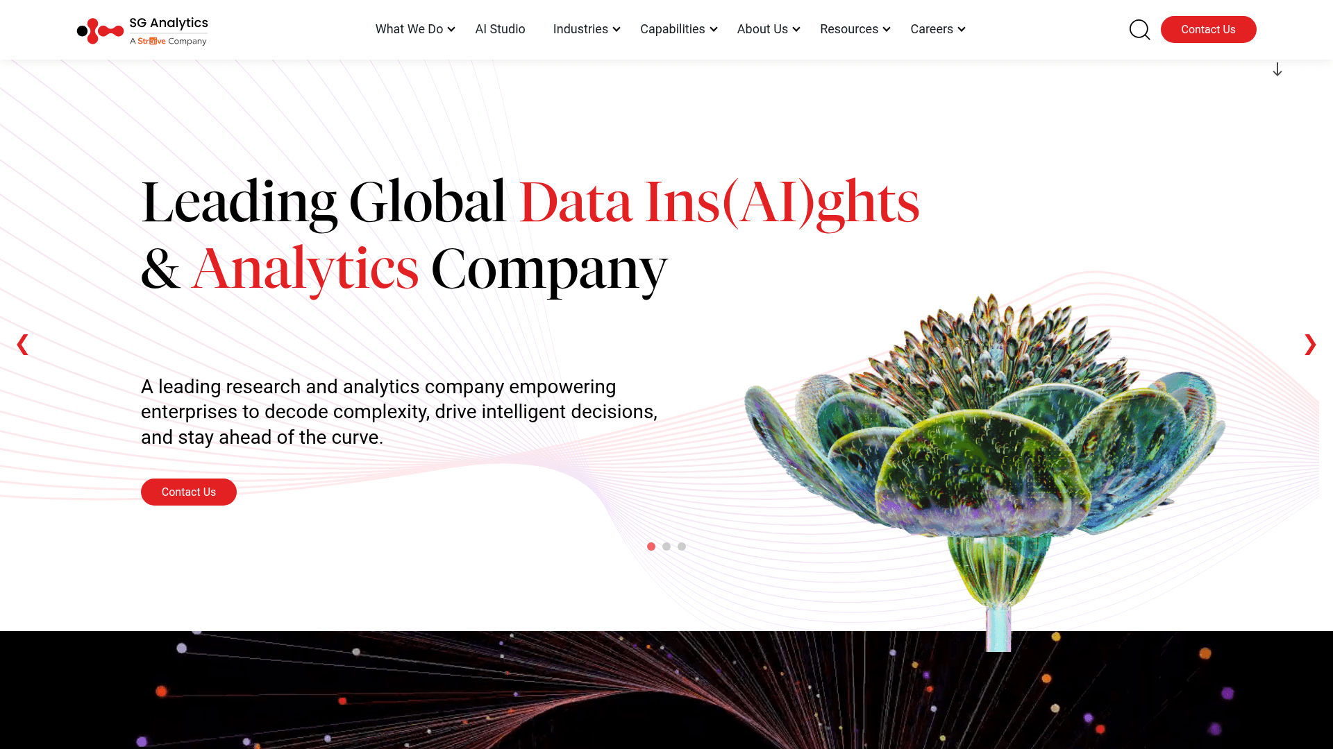 SG Analytics website screenshot