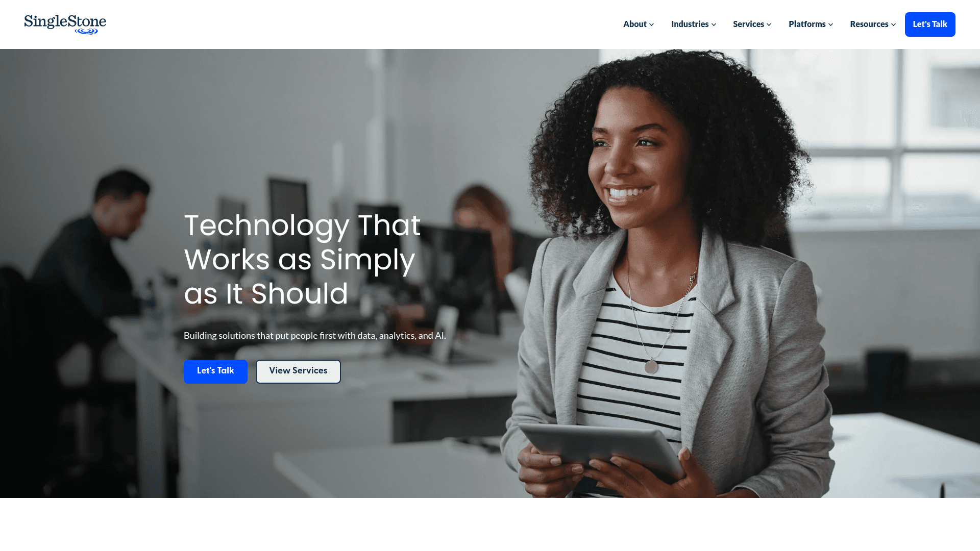 SingleStone website screenshot