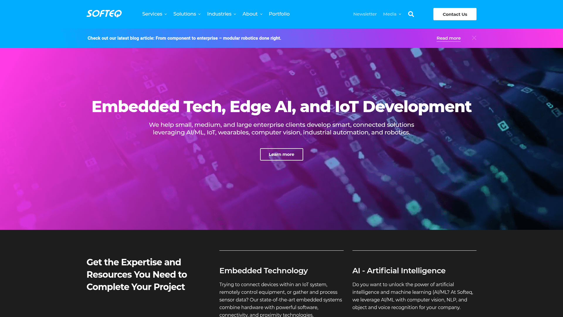 Softeq website screenshot