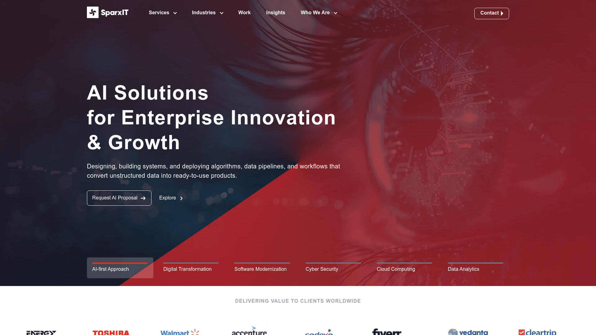 Sparx IT Solutions website screenshot