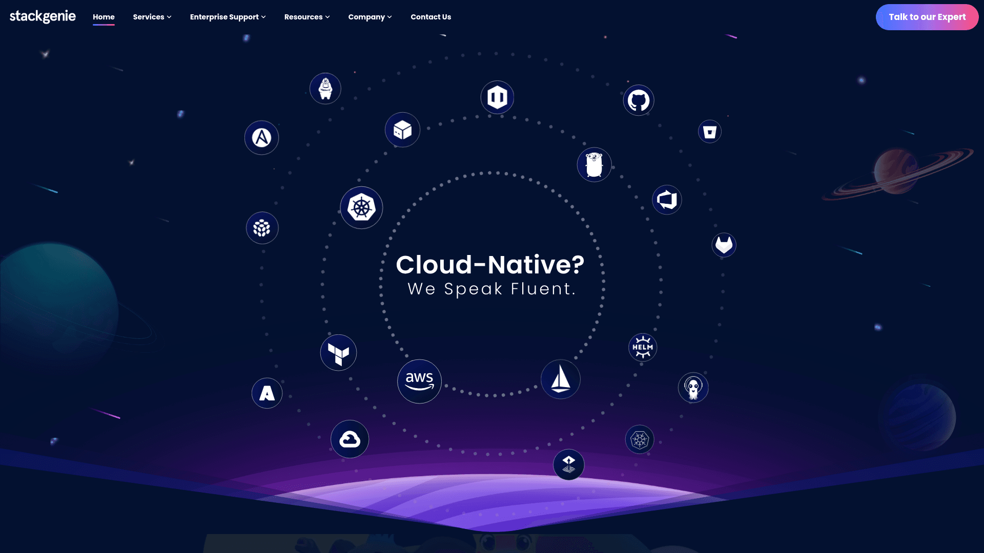 Stackgenie website screenshot