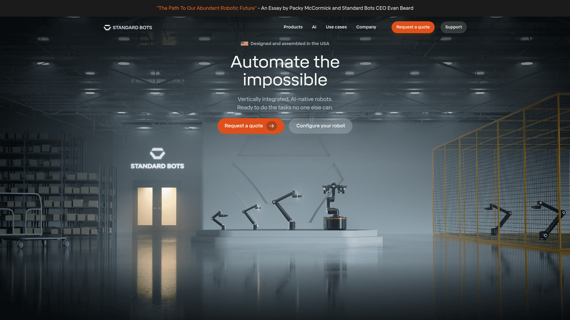 Standard Bots website screenshot