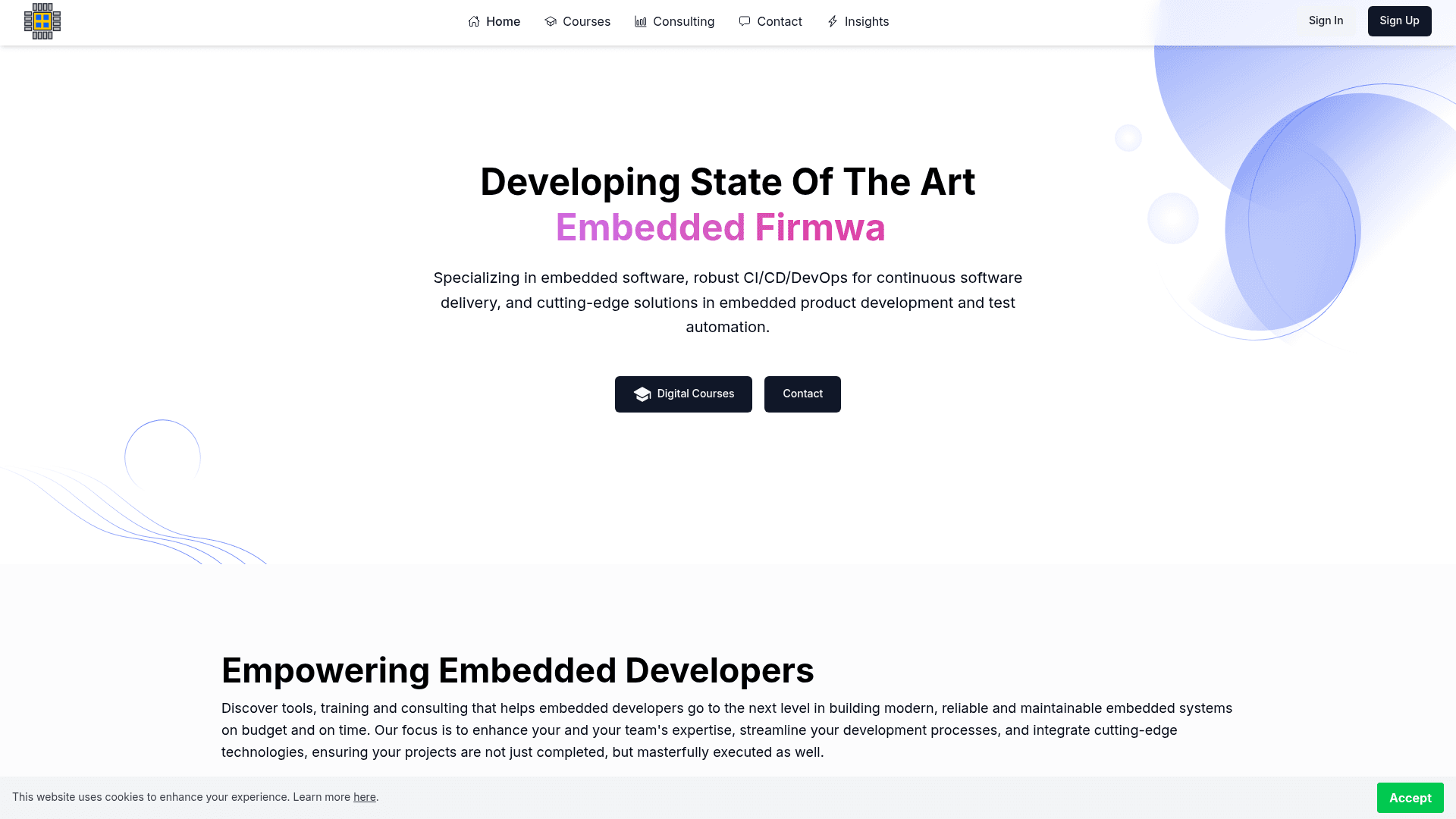 Swedish Embedded Consulting website screenshot