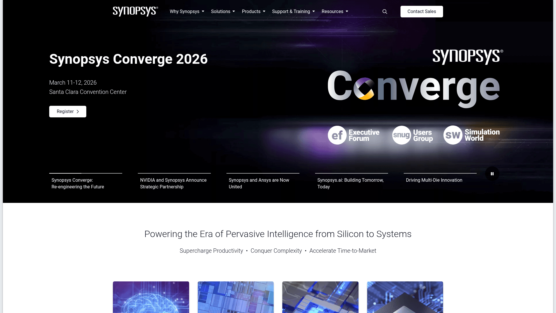 Synopsys Inc. website screenshot