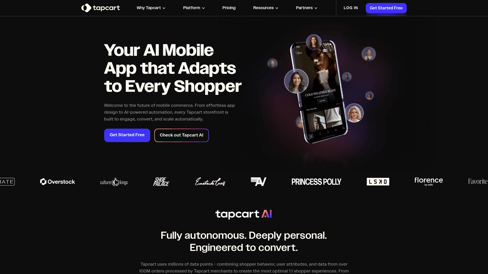 Tapcart website screenshot