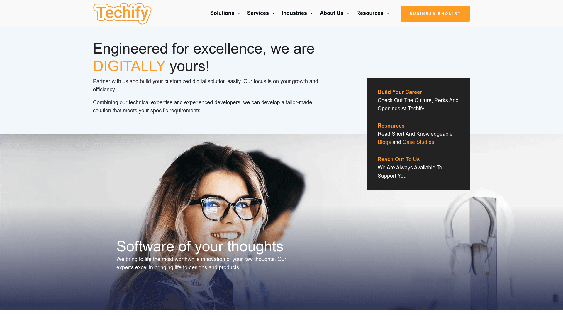 Techify Solutions website screenshot