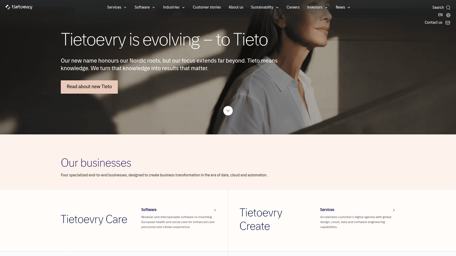 Tietoevry website screenshot
