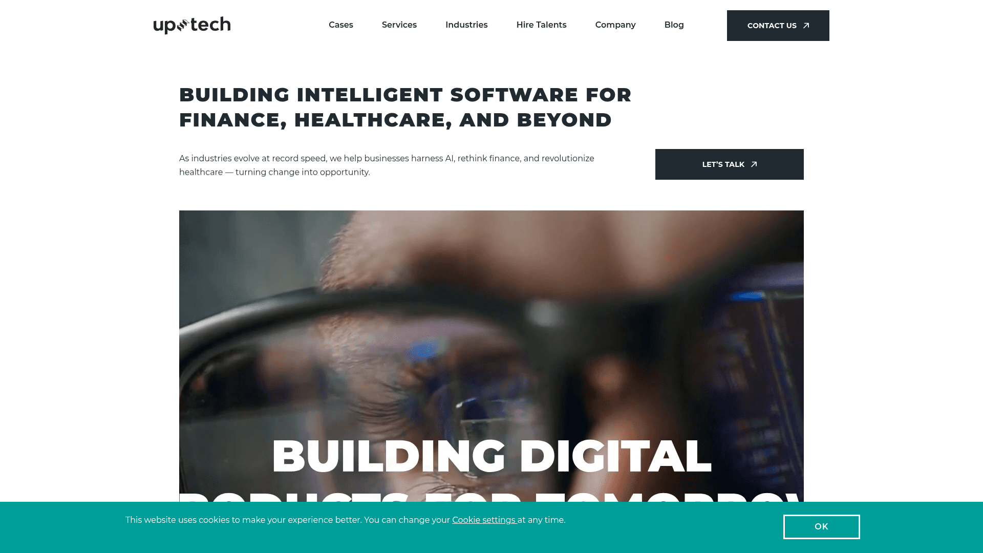 Uptech website screenshot