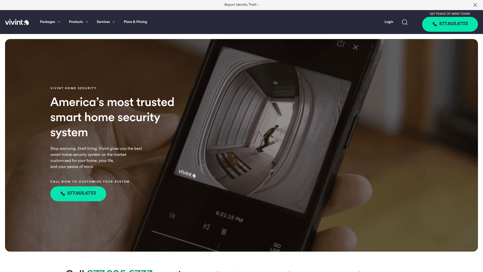 Vivint Smart Home website screenshot