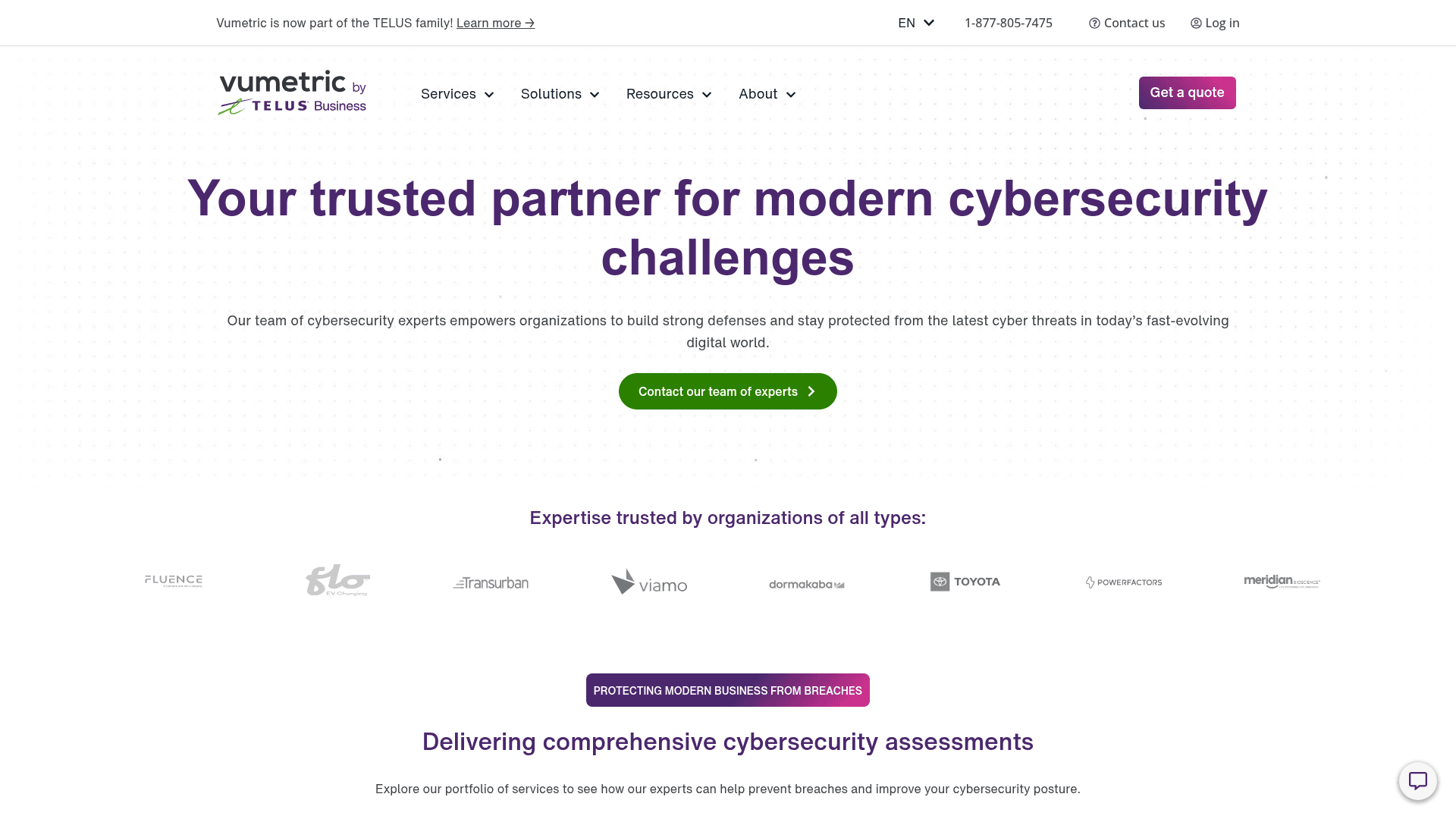 Vumetric website screenshot