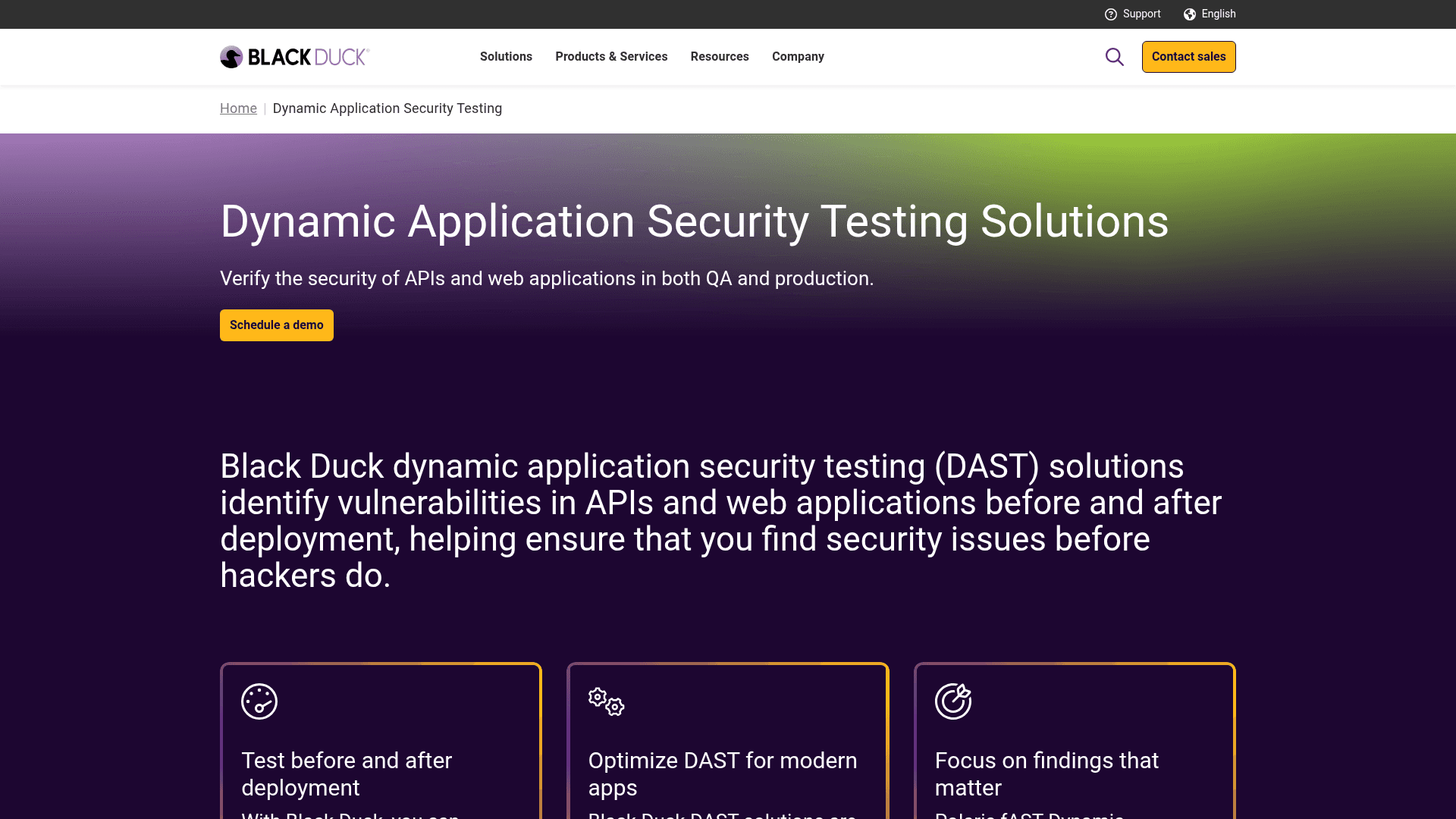 White Hat Security (Synopsys) website screenshot