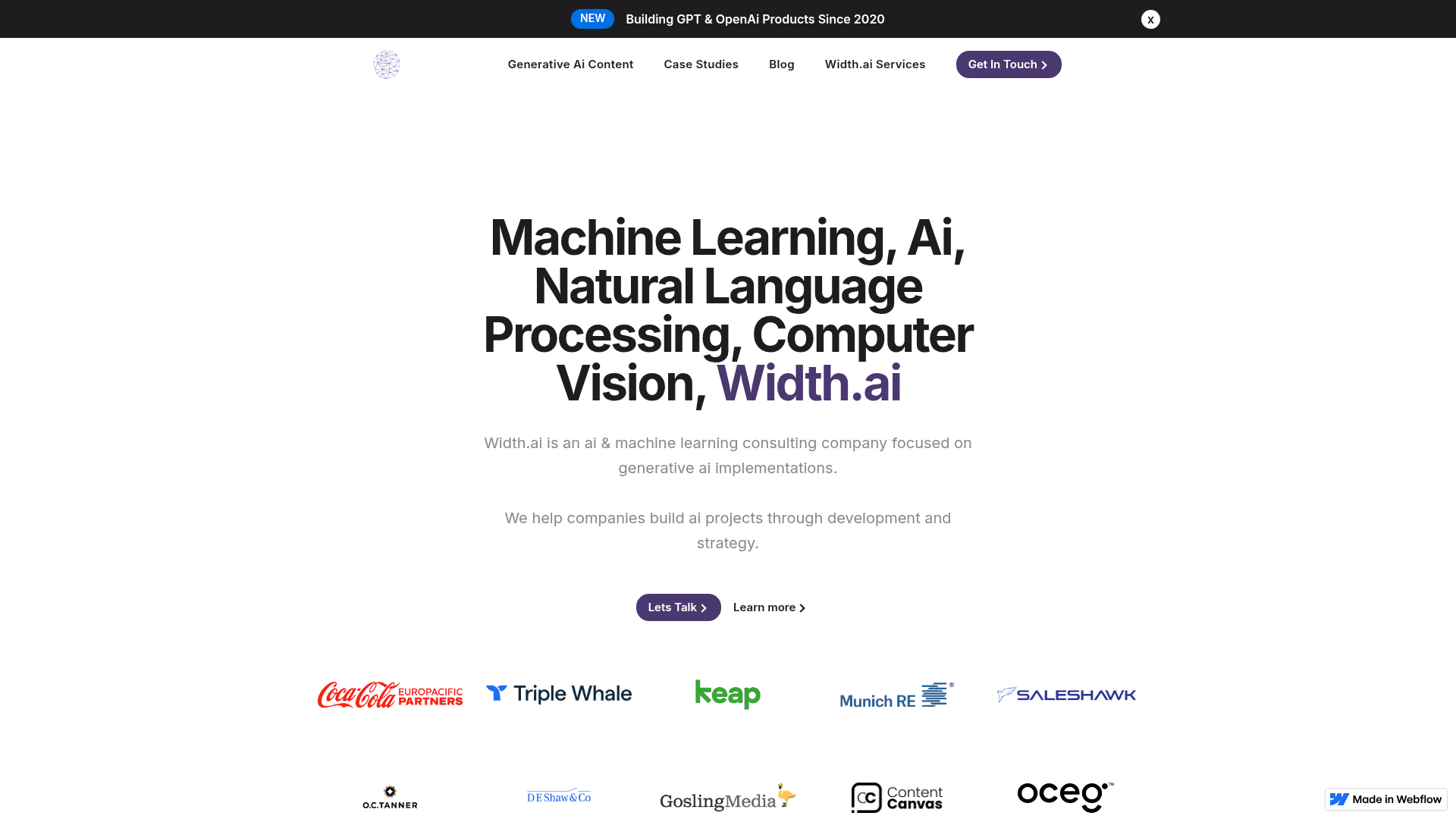 Width.ai website screenshot