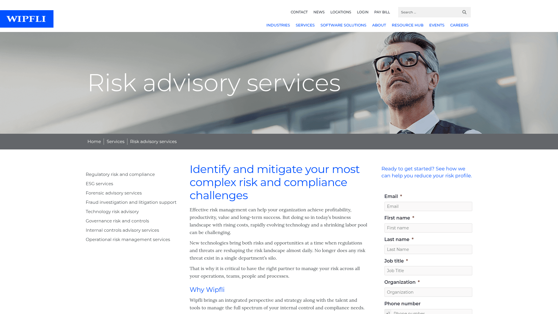 Wipfli LLP website screenshot