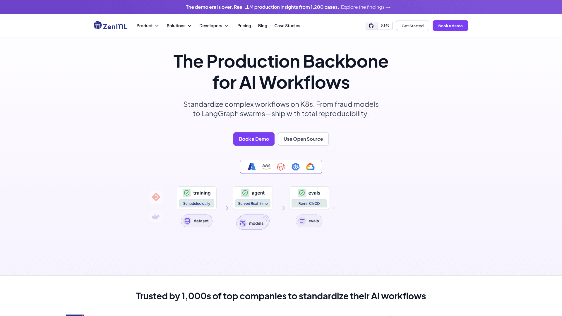 ZenML website screenshot
