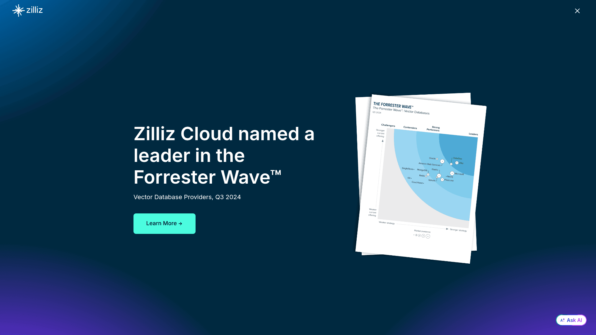 Zilliz website screenshot