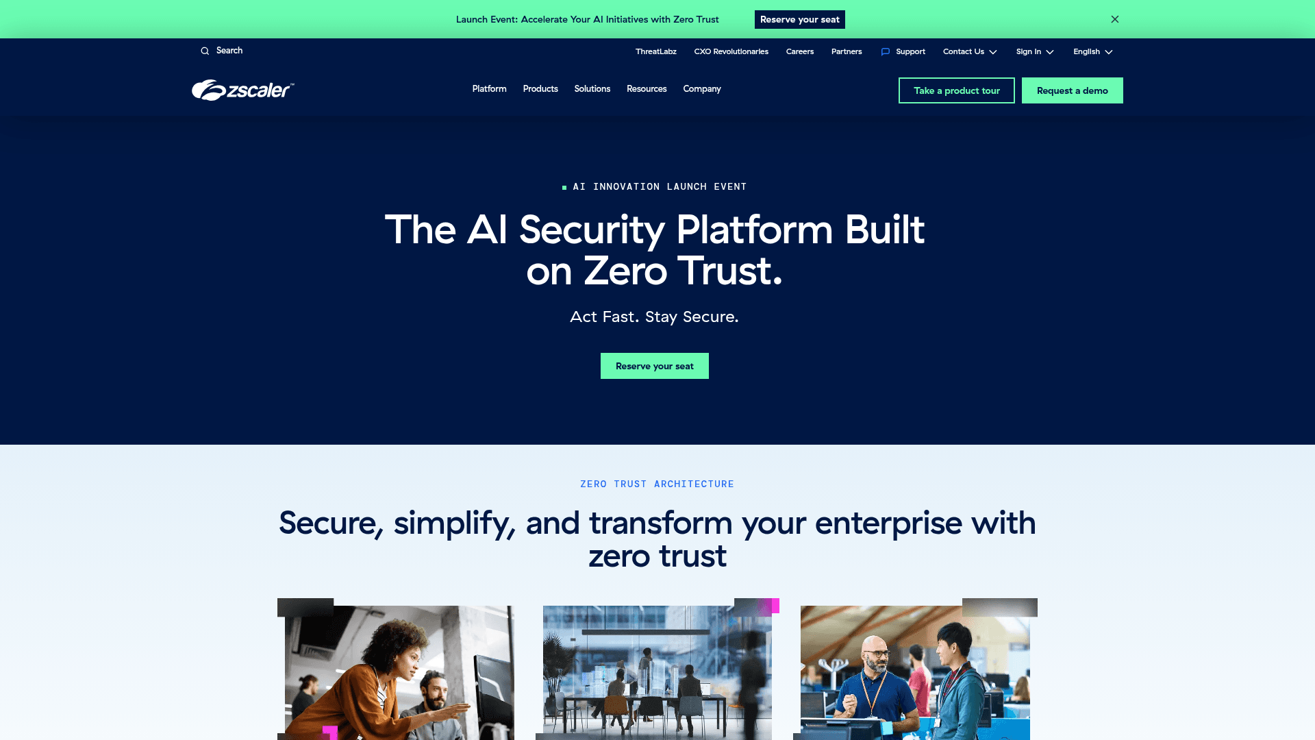 Zscaler website screenshot